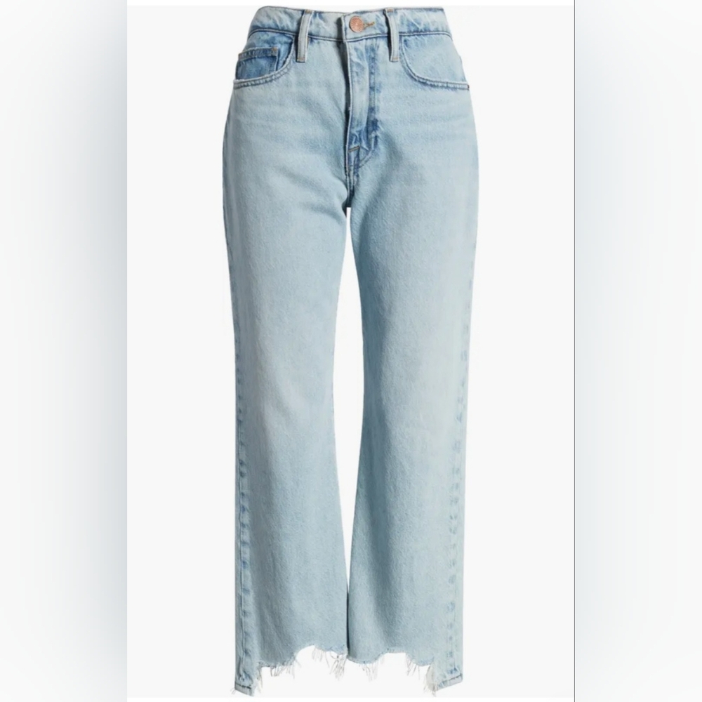 FRAME Le Jane Chew Hem Crop Wide Leg Jeans